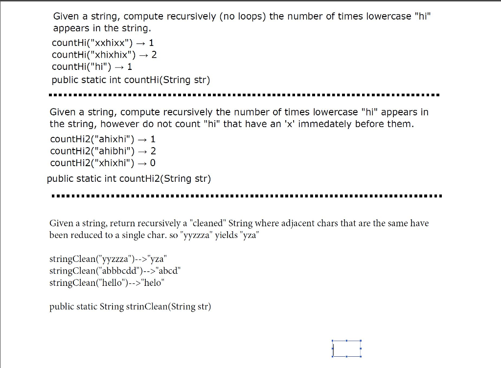 Solved Given a string, compute recursively (no loops) the | Chegg.com