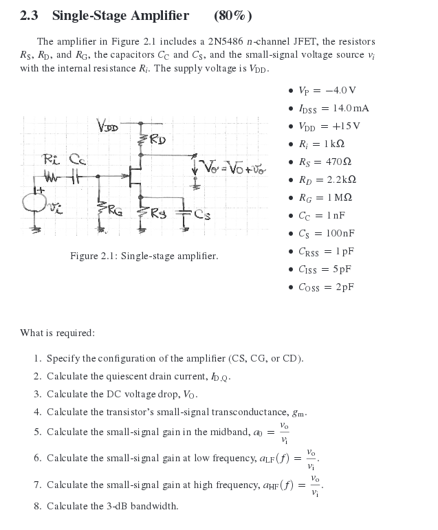 Solved Frequency Response question for a JFET. the