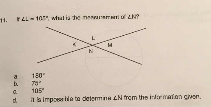 find the supplement of 105 degree angle