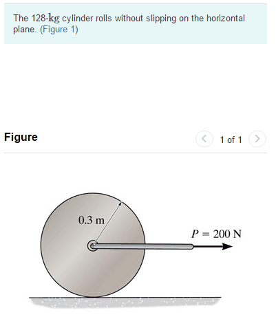 Solved The 128-kg cylinder rolls without slipping on the | Chegg.com