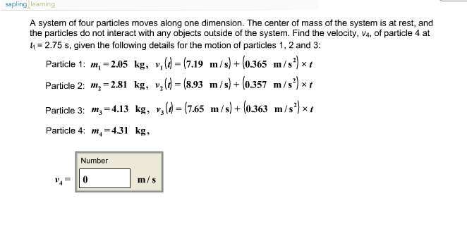 Solved A system of four particles moves along one dimension. | Chegg.com