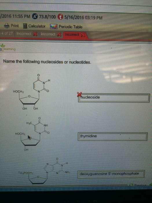 Solved Name the following nucleosides or nucleotides. | Chegg.com