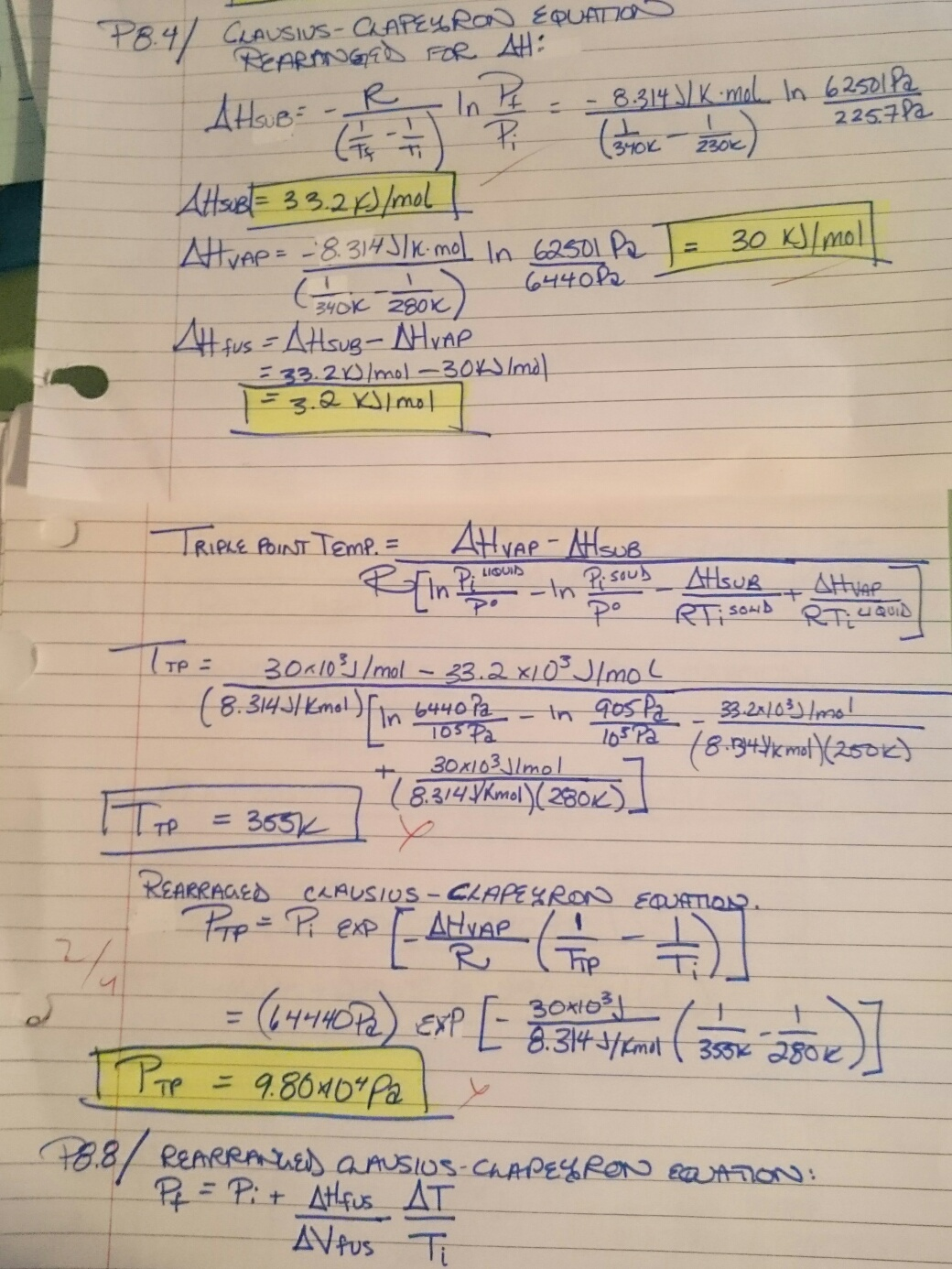 Solved Physical Chemistry Question: | Chegg.com