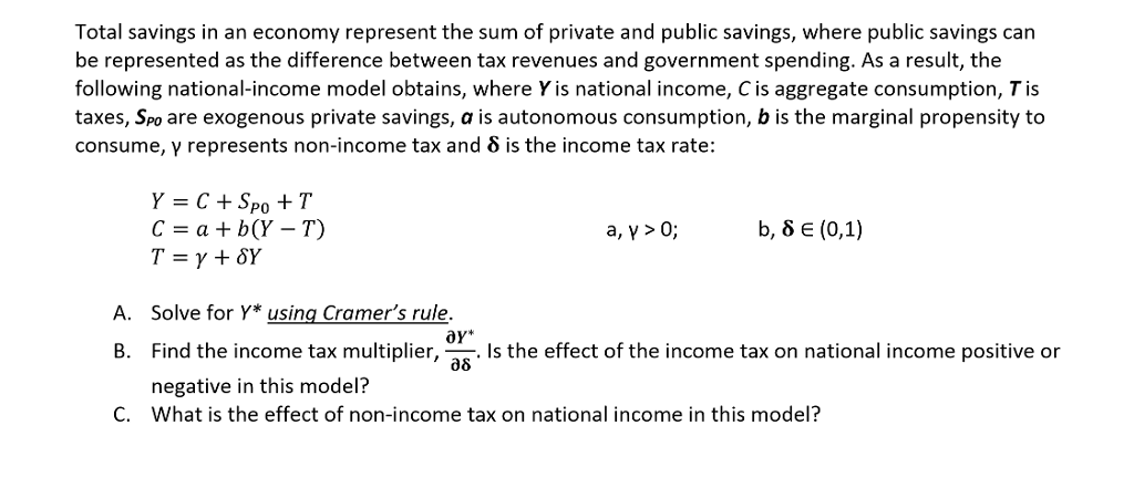 Solved Total Savings In An Economy Represent The Sum Of | Chegg.com