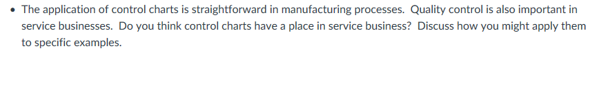 Solved . The application of control charts is | Chegg.com