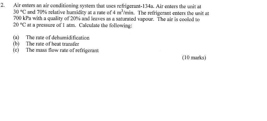 Solved Air enters an air conditioning system that uses | Chegg.com