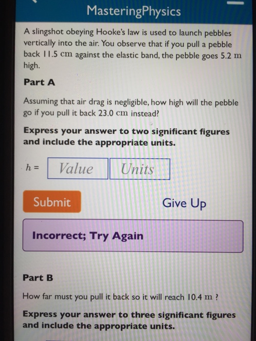 Solved A slingshot obeying Hooke's Law is used to launch