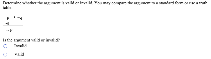 Solved Determine Whether The Argument Is Valid Or Invalid. | Chegg.com