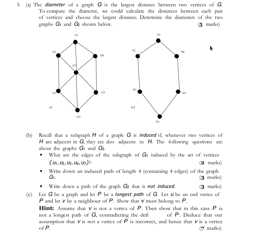 solved-5-a-the-diameter-of-a-graph-g-is-the-largest-chegg