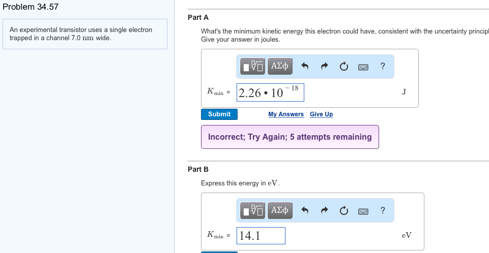 Solved An experimental transistor uses a single electron | Chegg.com