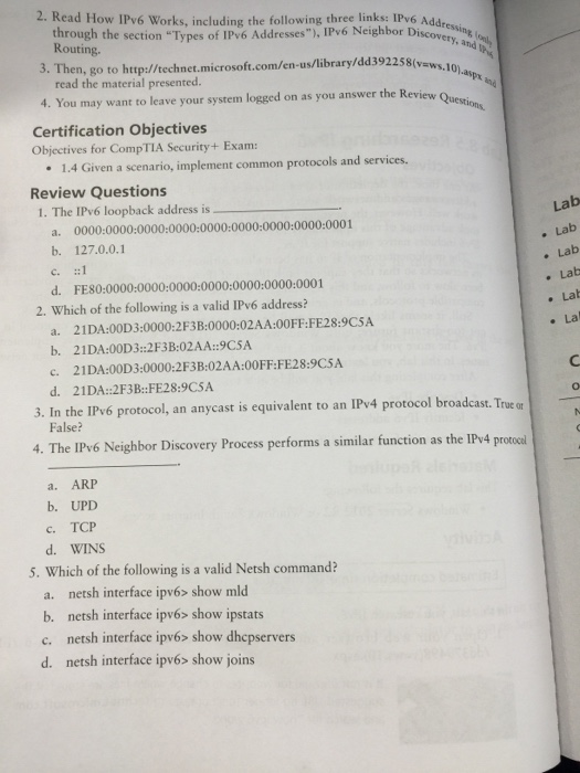 Solved Read How IPv6 Works, including the following three | Chegg.com