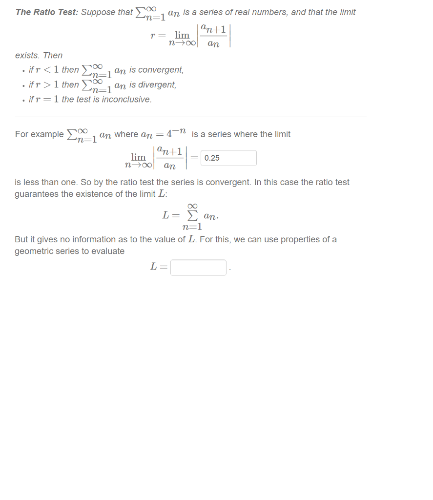 Solved The Ratio Test. Suppose that Σ:I The Ratio Test: | Chegg.com