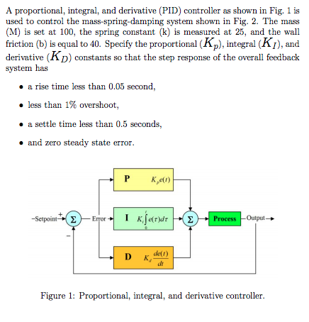 Solved A Proportional, Integral, And Derivative (PID) | Chegg.com