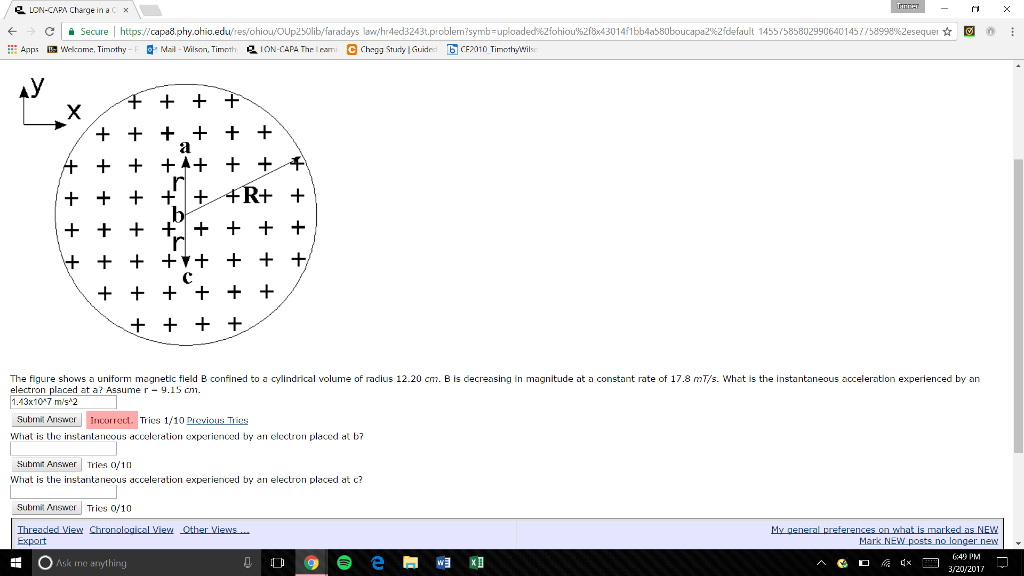 Solved The figure shows a uniform magnetic field B confined | Chegg.com