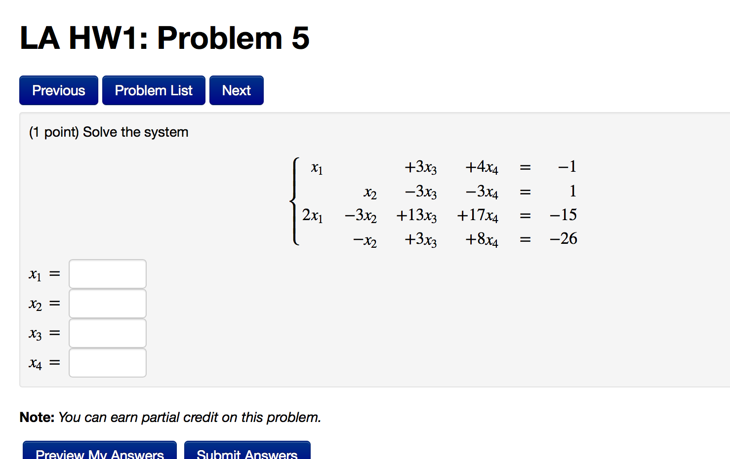 Solved Solve The System x 1 3x 3 4x 4 1 X 2 3x 3 Chegg solved-solve-the-system-x-1-3x-3-4x-4-1-x-2-3x-3-chegg