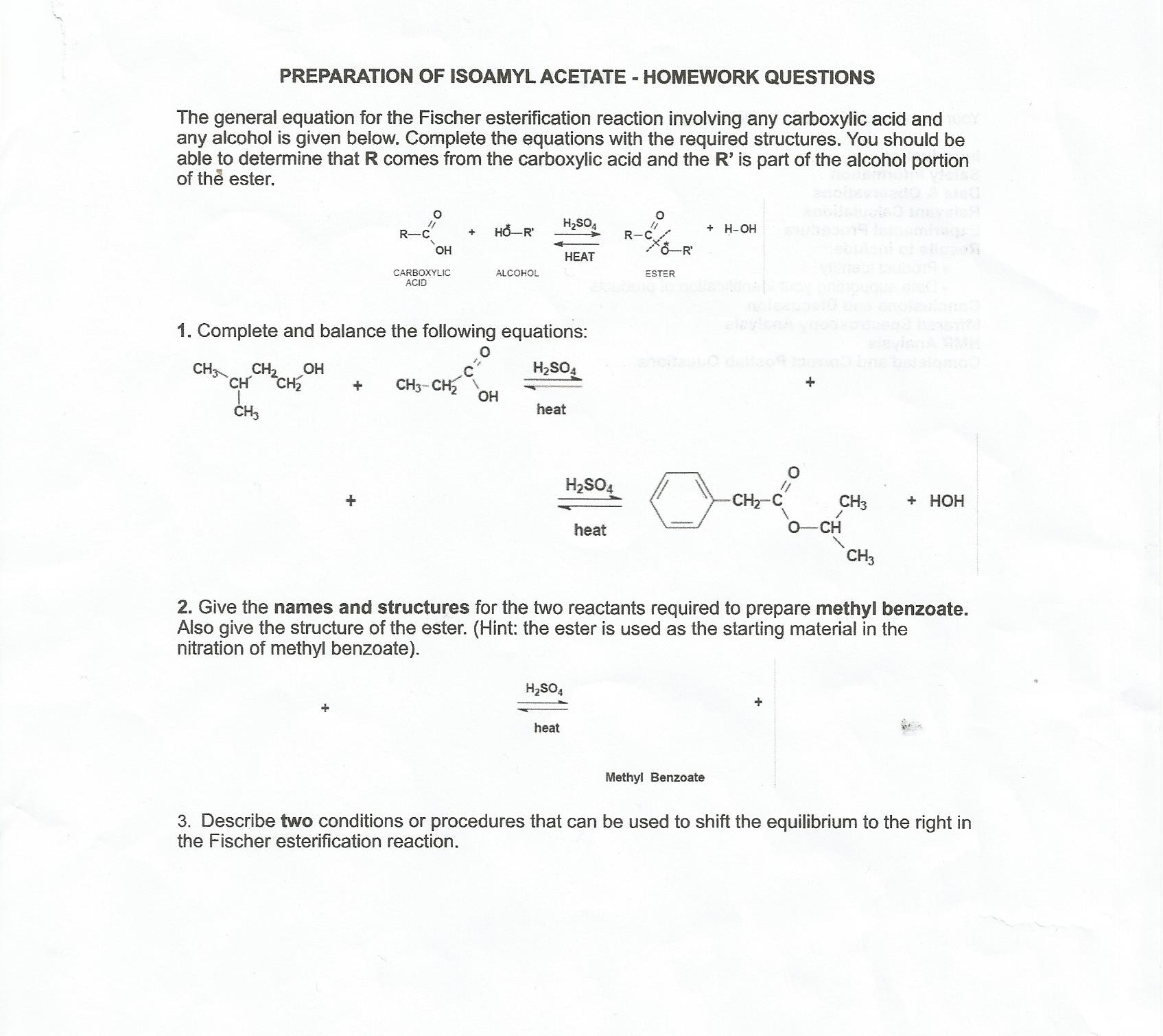 solved-the-general-equation-for-the-fischer-esterification-chegg