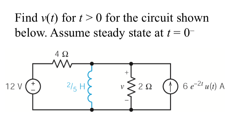 Solved Find v(t) for t > 0 for the circuit shown below. | Chegg.com