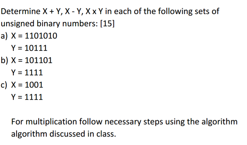 Solved Determine X Y, X Y, X x Y in each of the following | Chegg.com