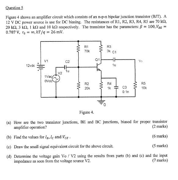 Solved Figure 4 shows an amplifier circuit which consists of | Chegg.com