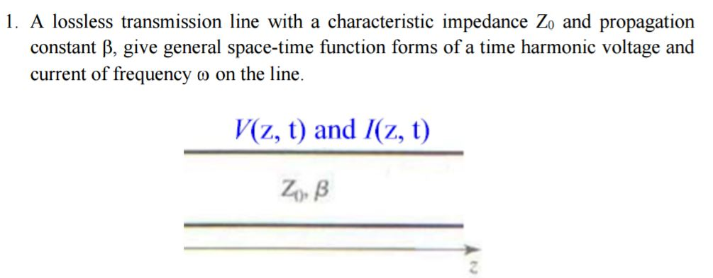 Solved A Lossless Transmission Line With A Characteristic | Chegg.com