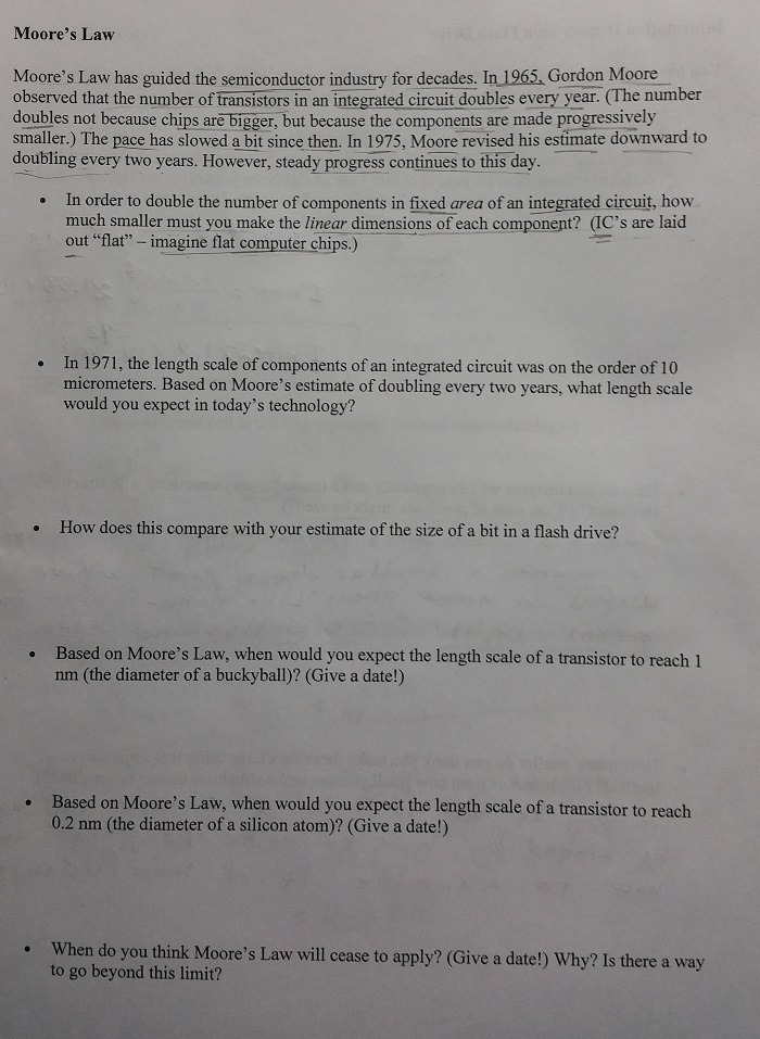 Solved Moore's Law has guided the semiconductor industry for | Chegg.com
