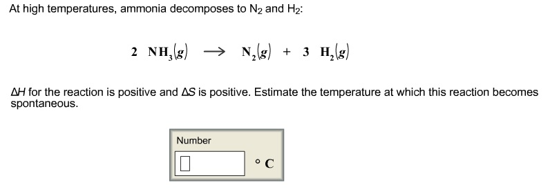 Solved At high temperatures, ammonia decomposes to N_2 and | Chegg.com