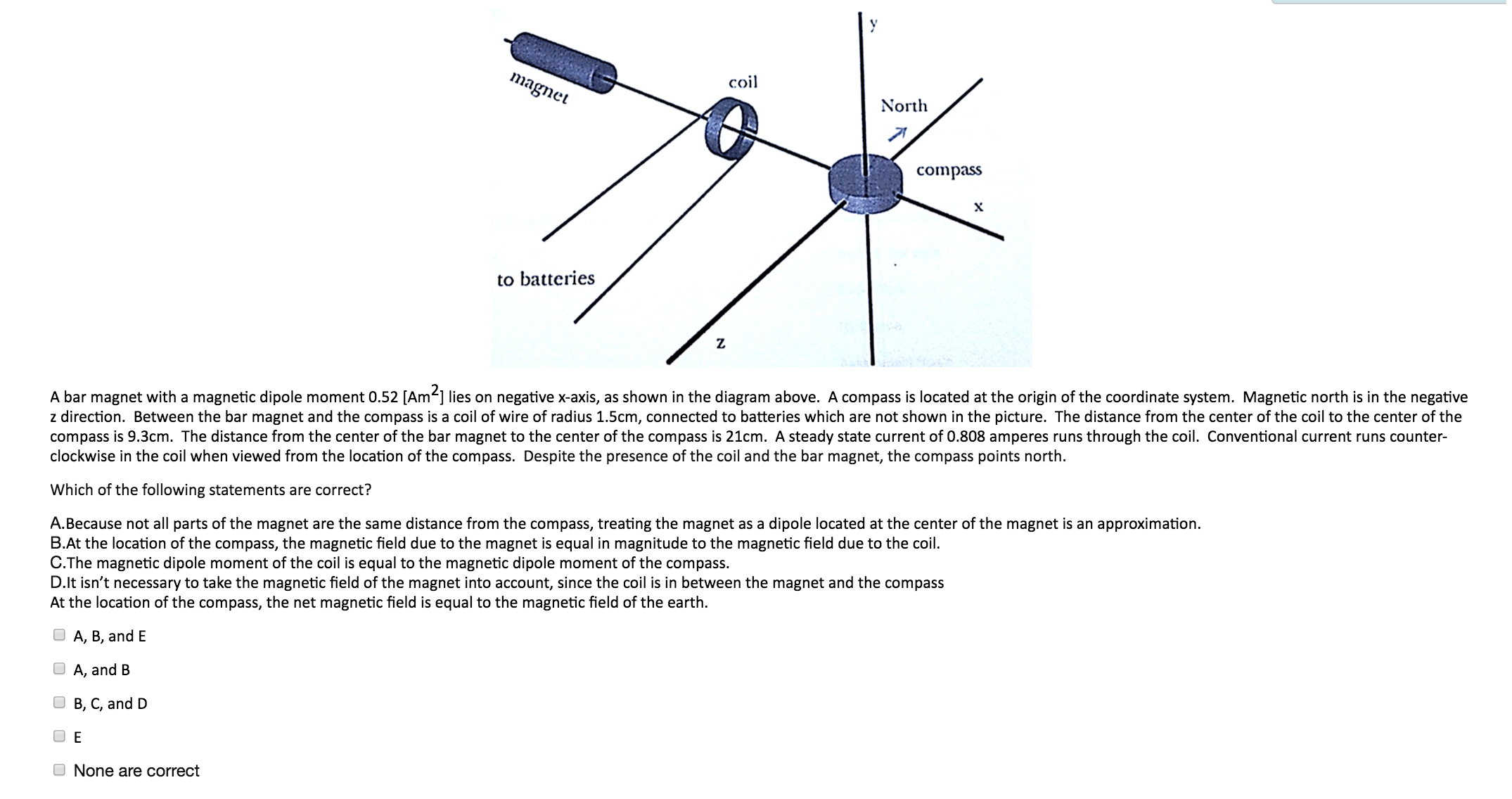 Solved A bar with a dipole moment 0.52
