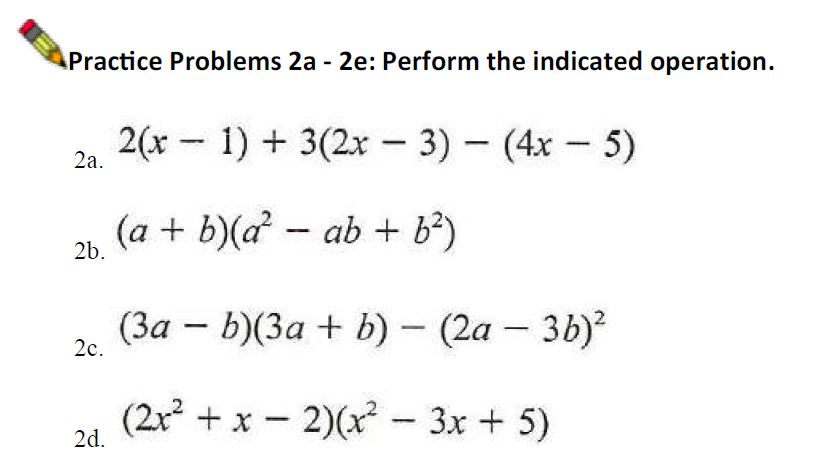 algebra 2 assignment perform the indicated operation