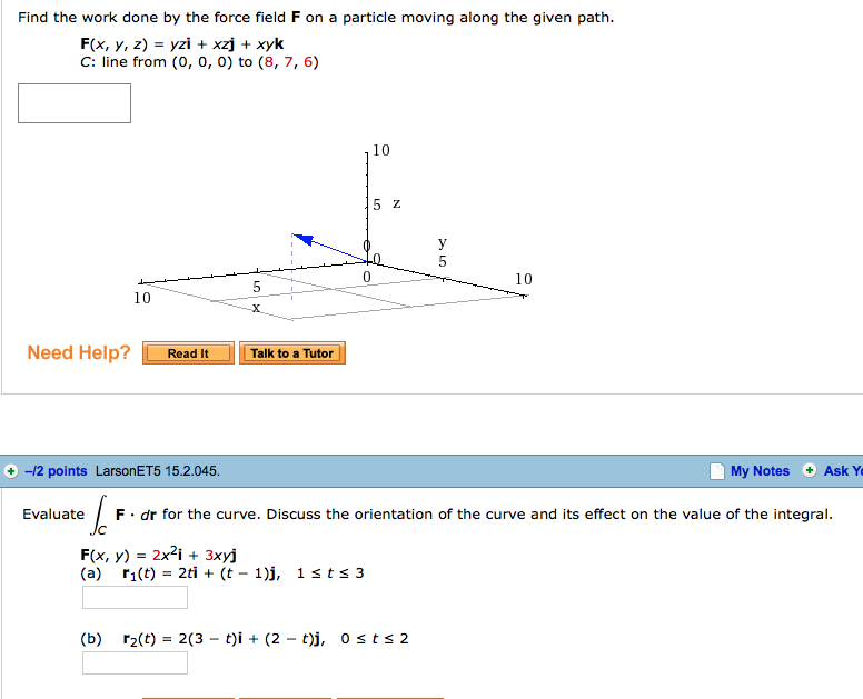 Work Done By Force Field Calculator