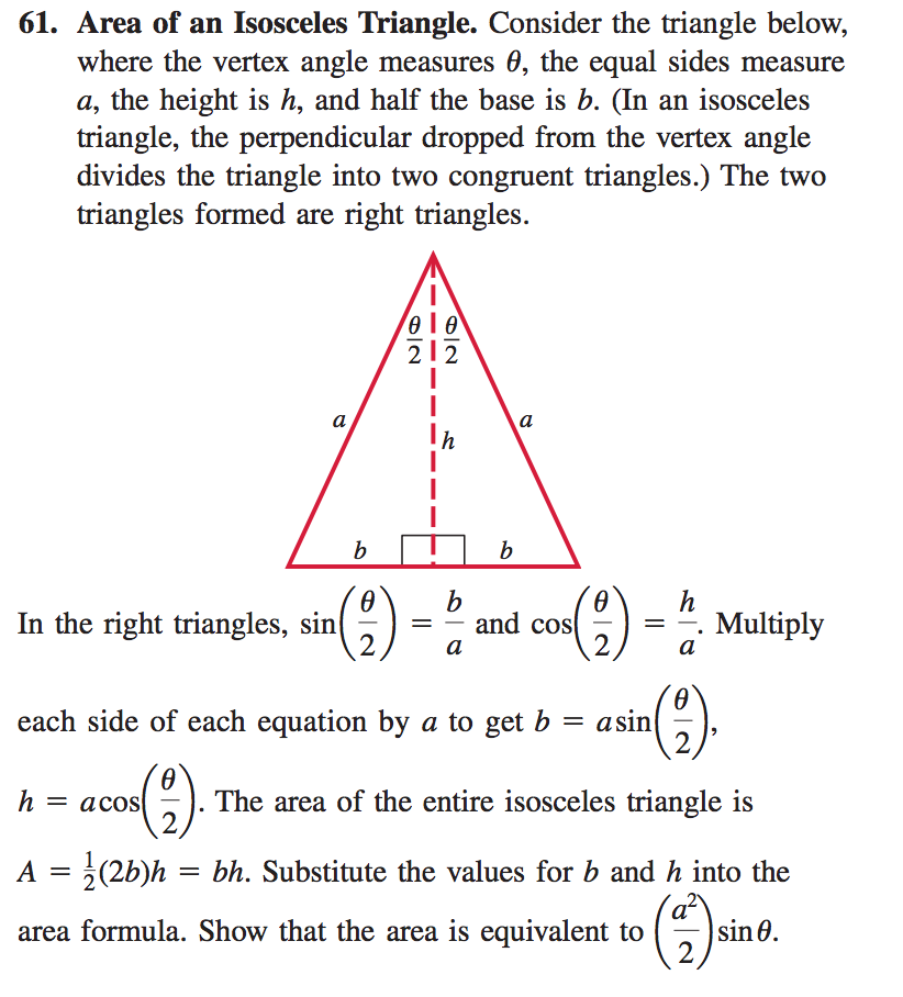 area of isosceles triangle calculator