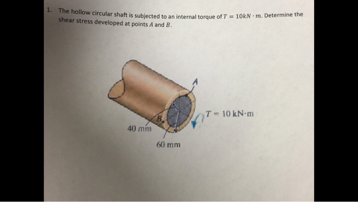 Solved The Hollow Circular Shaft Is Subjected To An Inter&hellip;