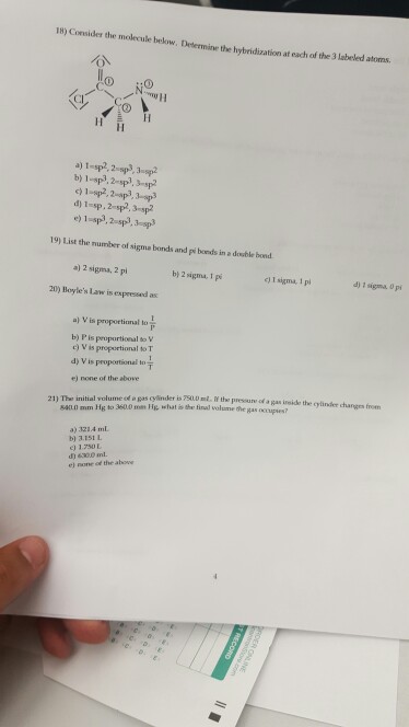 Solved 18) Consider the molecule below, Determine the | Chegg.com