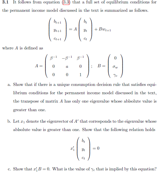 3.1 It follows from equation (3.3) that a full set of | Chegg.com