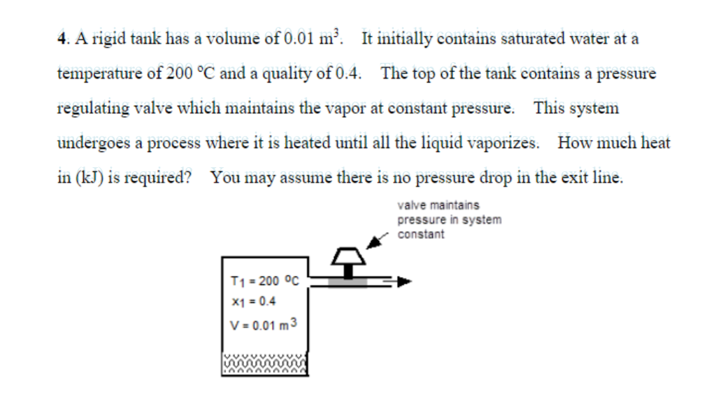 Solved 4. A rigid tank has a volume of 0.01 m. It initially | Chegg.com