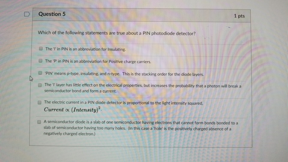 Solved D Question 5 1 Pts Which Of The Following Statements Chegg
