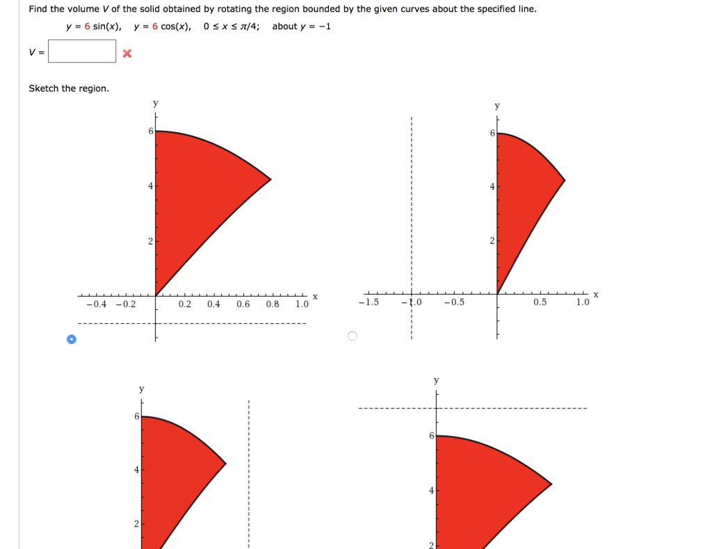 Solved Find The Volume V Of The Solid Obtained By Rotating | Chegg.com