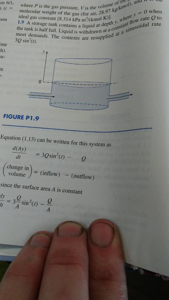 Solved A storage tank contains a liquid at depth y, where y | Chegg.com