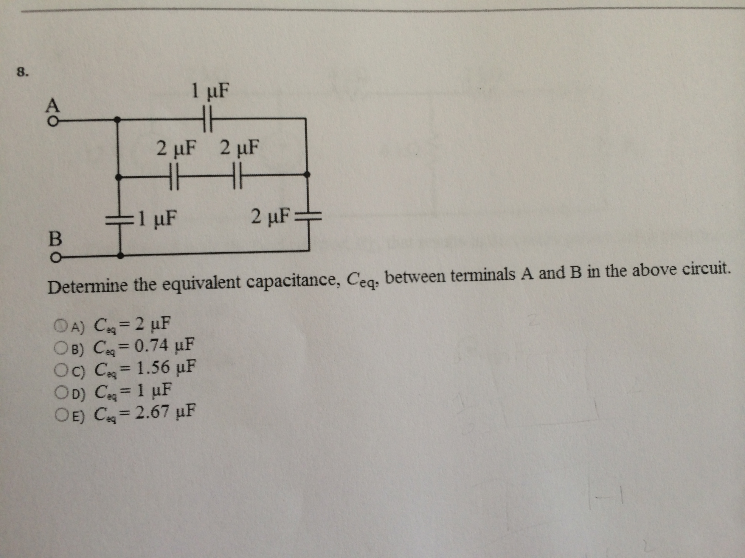 Solved Determine The Equivalent Capacitance. Ceq. Between | Chegg.com