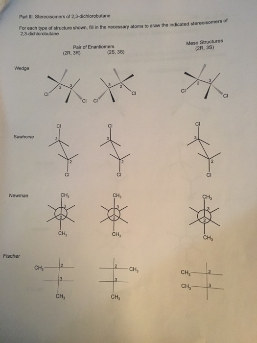 Solved Expt 29.5 Molecular Models and Stereochemistry Part | Chegg.com