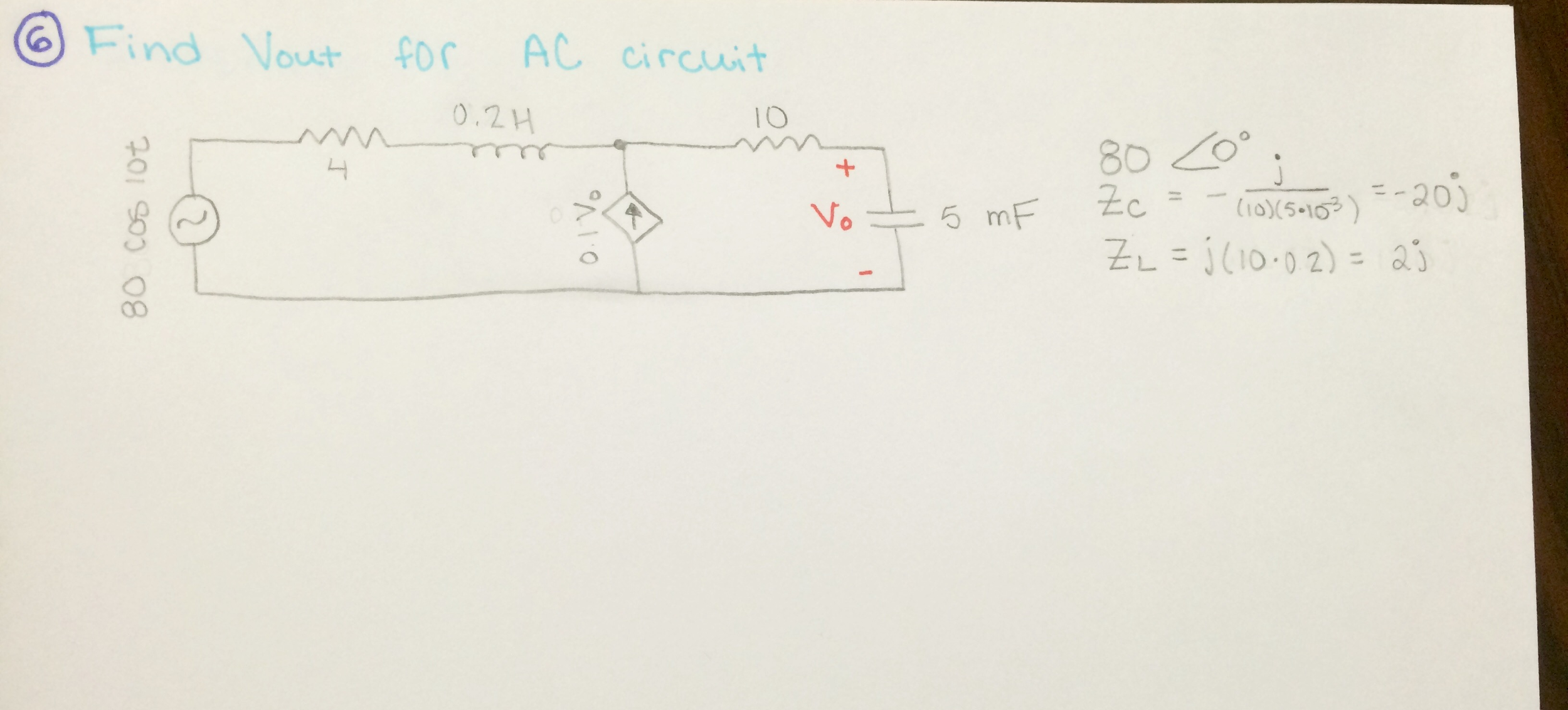 Solved Find Vout for the AC circuit | Chegg.com