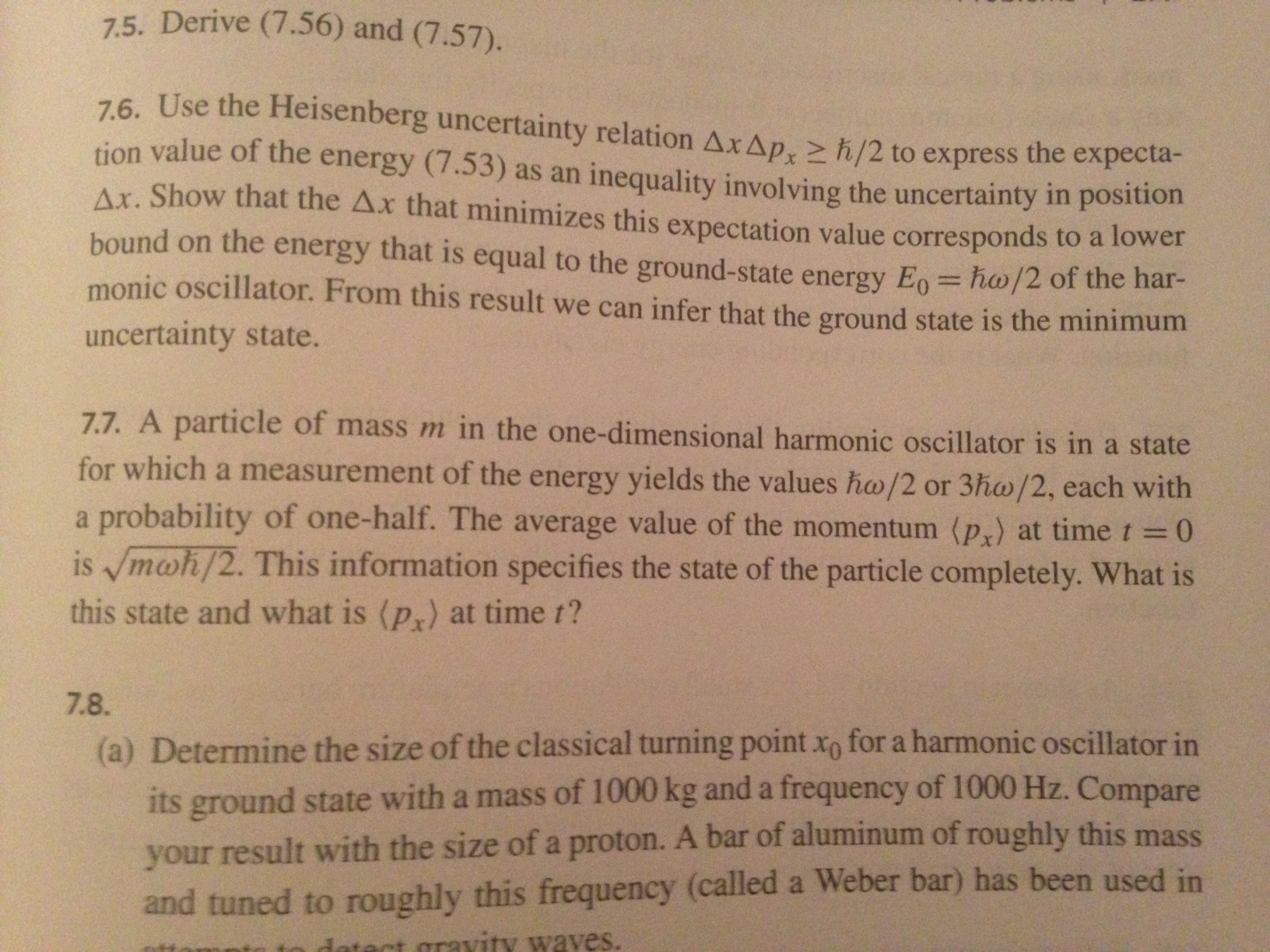Solved A particle of mass m in the one-dimensional harmonic | Chegg.com