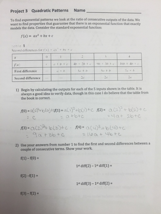 Solved To find exponential patterns we look at the ratio of | Chegg.com