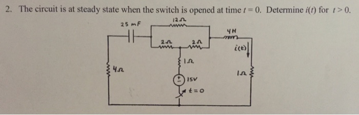 Solved The circuit is at steady state when the switch is | Chegg.com