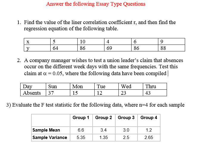Solved Find the value of the liner correlation coefficient | Chegg.com