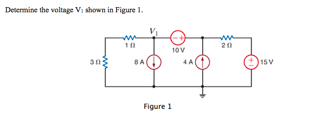 Solved Determine the voltage V1 shown in Figure 1. | Chegg.com