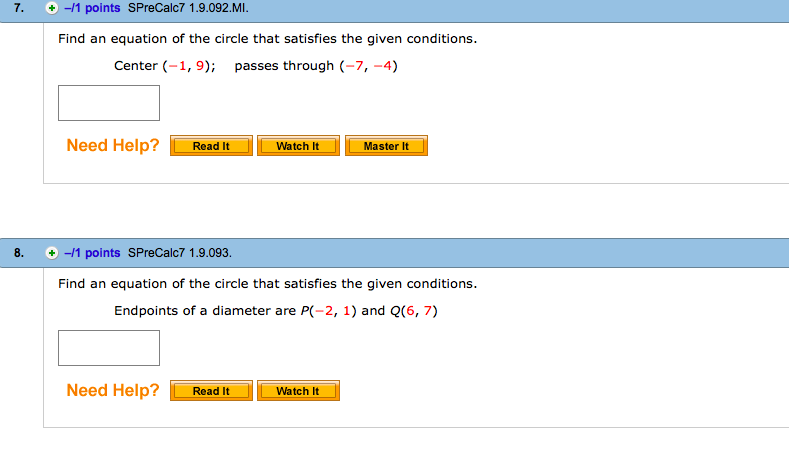 Solved 7 1 Points Sprecalc7 1 9 092 Mi Find An Equation Of