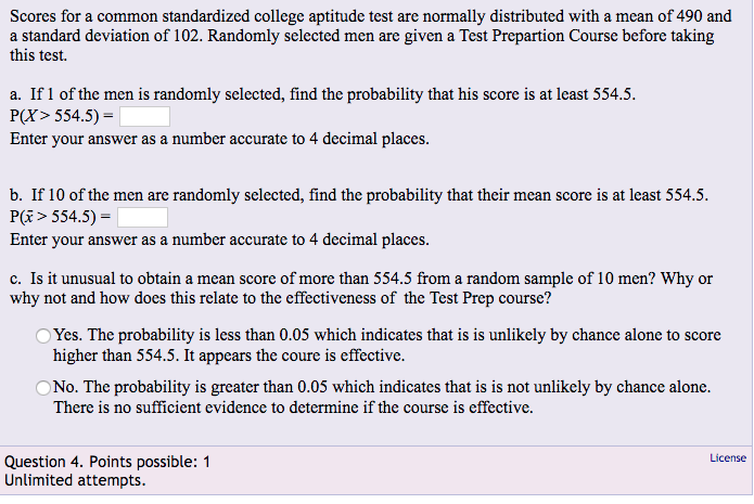 solved-scores-for-a-common-standardized-college-aptitude-chegg