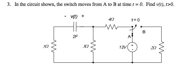 Solved In The Circuit Shown, The Switch Moves From A To B At | Chegg.com