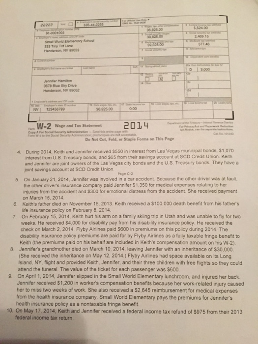 Solved NDIVIDUAL TAX RETURN PROBLEM 1 Required: EM 1 Use the | Chegg.com