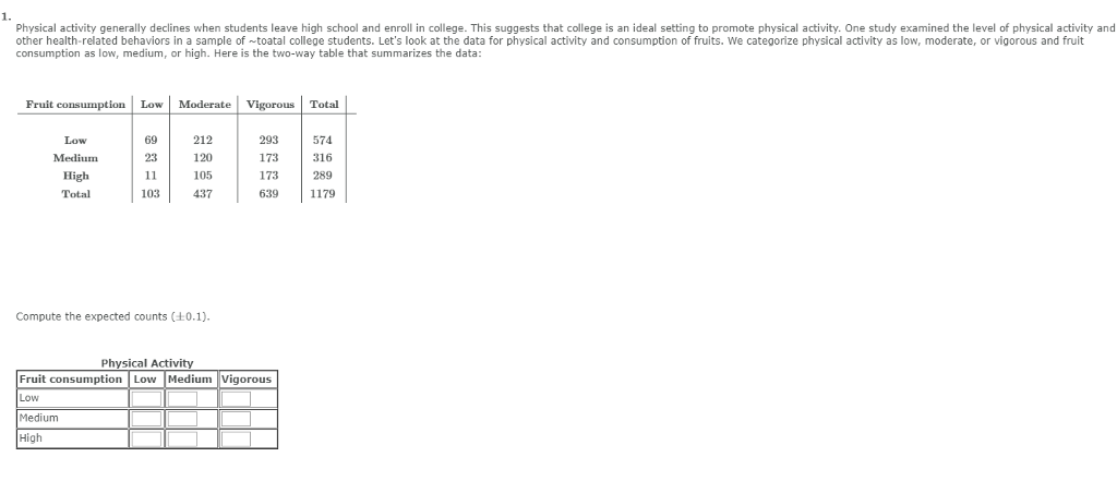 Solved 1. Physical activity generally declines when students | Chegg.com